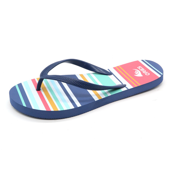 Simple Stripe Factory Price PE Comfortable Custom Flip Flops Ladies Flat Sandals AH-8P023 -Ories