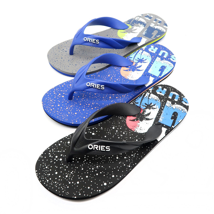 AH-9E117 Coconut Tree Printing Sole Wholesale Women EVA Flip-Flops