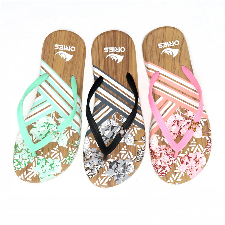 AH-9E007 Hot Sell Printing Anti-skid V Strap Women EVA Flip-Flops