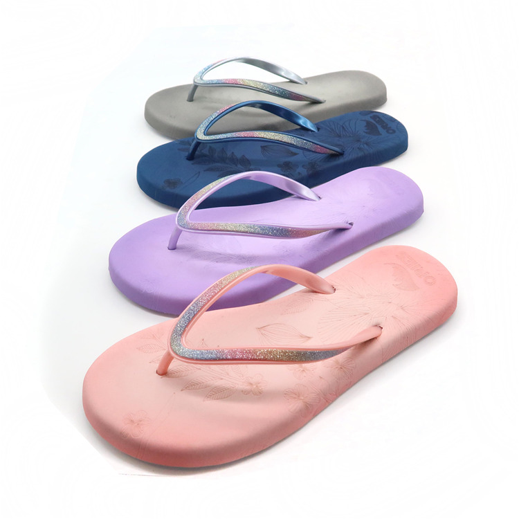AH-9E003 High Quality solid color Anti-skid Women Beach Flip Flops  