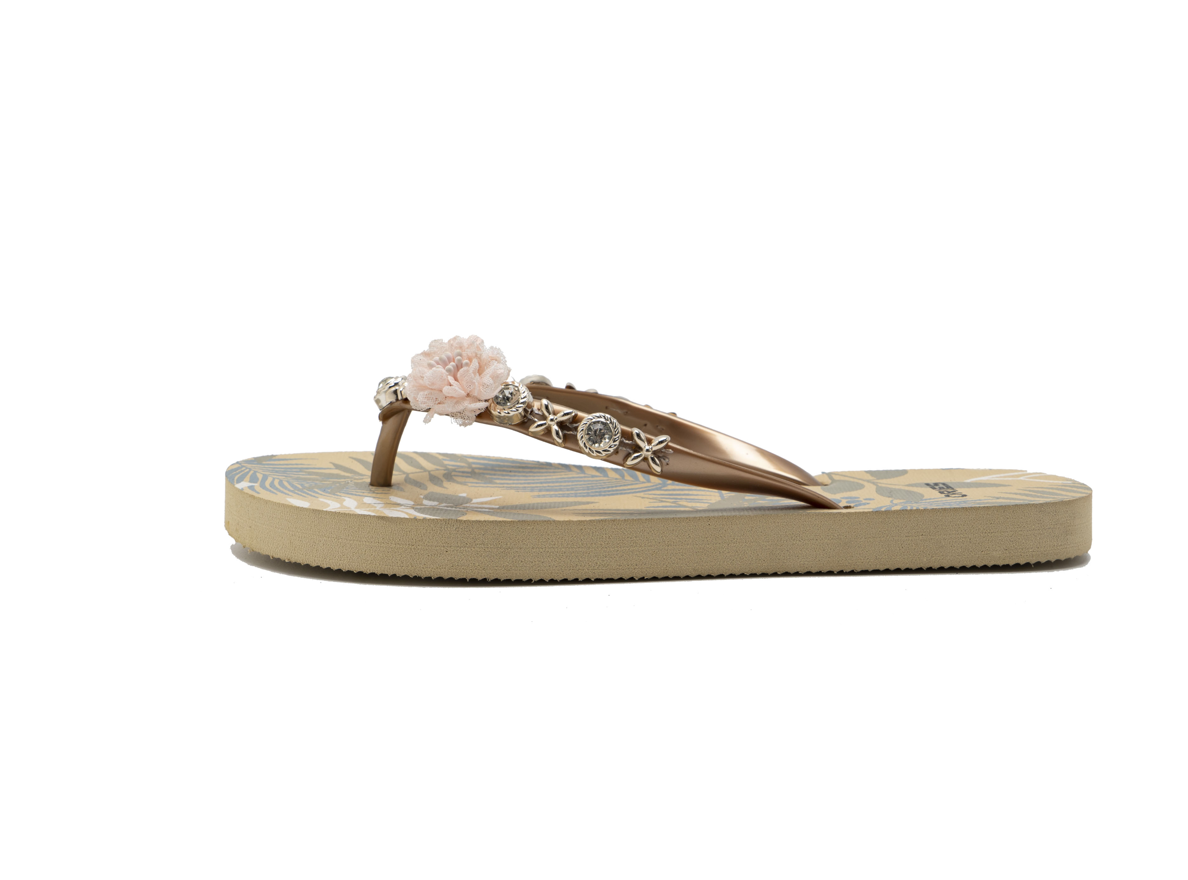 New Summer Platform Slippers With Diamonds Flowers Women'S Slippers Flip Flops Beach Slippers Supporting Customization