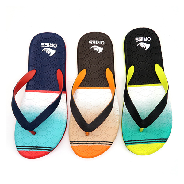 China Alibaba Factory Color Blocking 2 Colors PVC Upper Beach EVA Flip Flop Slippers AH-8E027 -Ories
