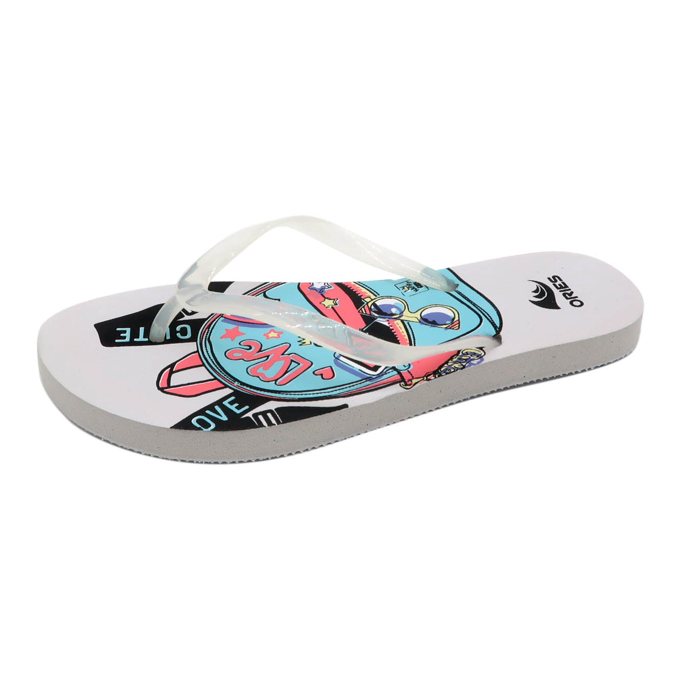 AH-22P016 Transparent shoelace PE flip flops custom LOGO