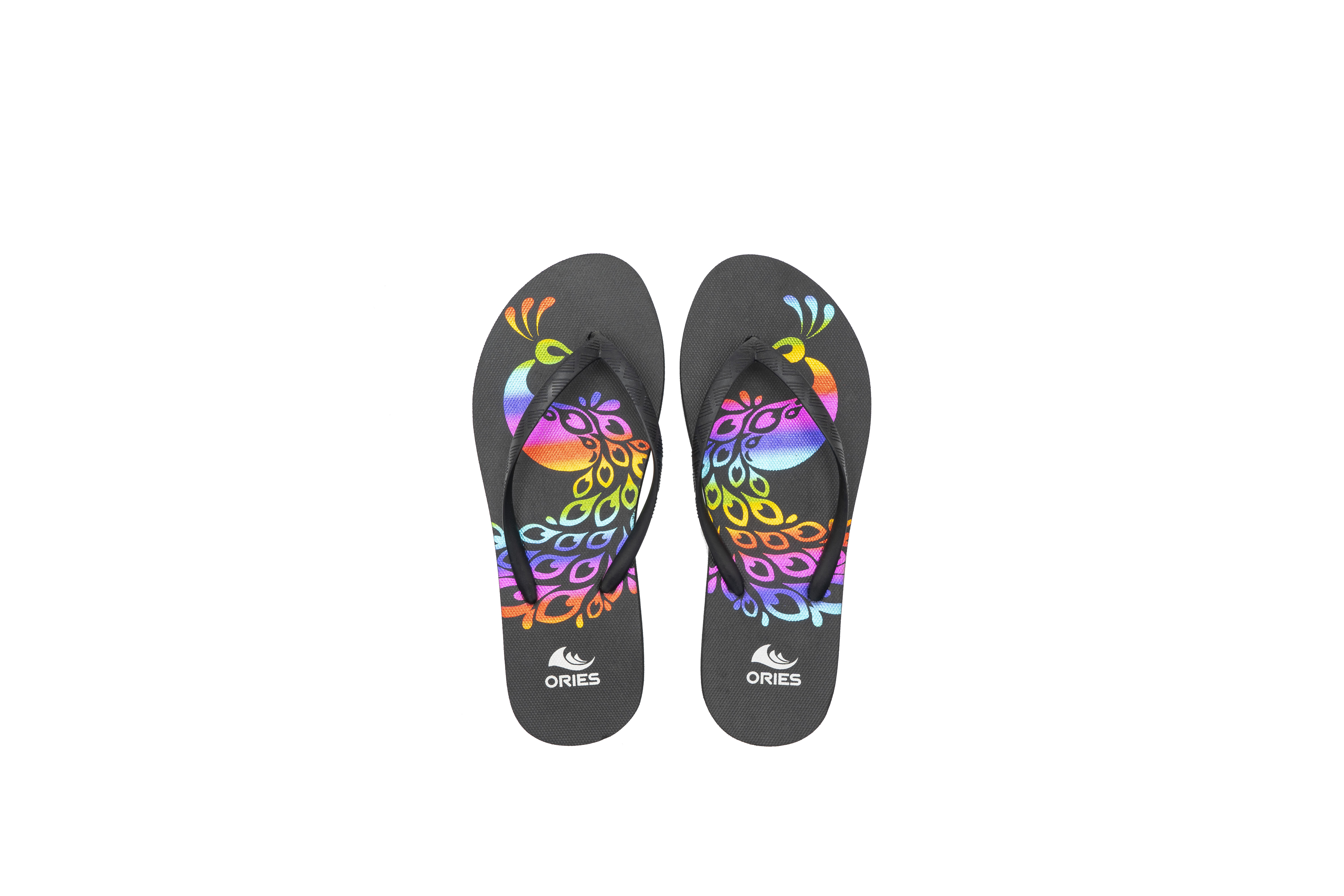 AH-9P001 Phoenix Asymmetric Print Flip Flops for Women High Quality Rubber Pvc Flip Flops