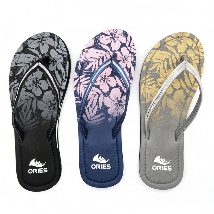 AH-9E031 Floral Printing Anti-skid Women EVA Flip-Flops Slippers