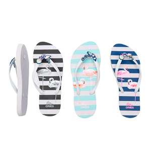 AH-9P067 striped print flamingo beach flip flops wholesale flip flops women cheap custom flip-flops slippers